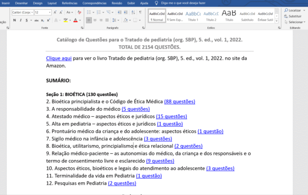 Seções do Banco de Questões 2K.