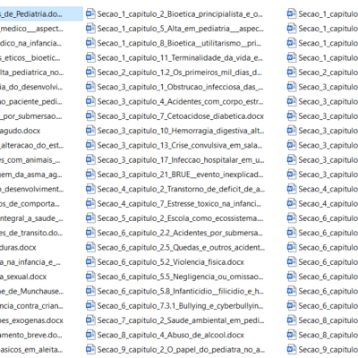 Lista de arquivos do catálogo