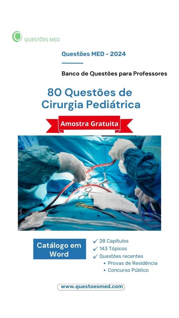 Banco de Questões Gratuito de Cirurgia Pediátrica (Word)
