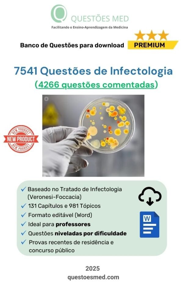 7541 Questões de Infectologia (4266 comentadas) em Word