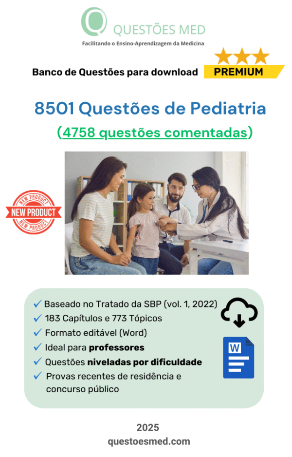 8501 Questões de Pediatria (4758 comentadas) em Word vol. 1