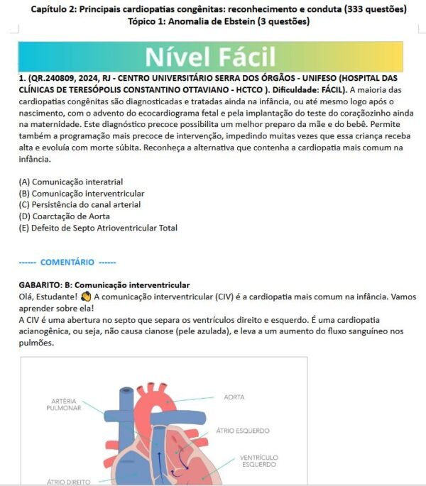 504 Questões de Cardiologia Pediátrica (321 comentadas) PDF - Imagem 2