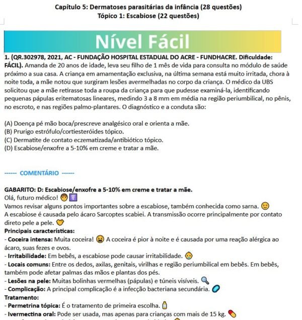 219 Questões de Dermatologia Pediátrica (110 comentadas) - Imagem 2