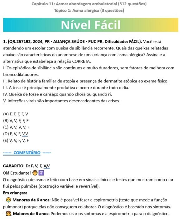 958 Questões de Alergia e Imunologia Pediátrica (581 comentadas) - Imagem 3