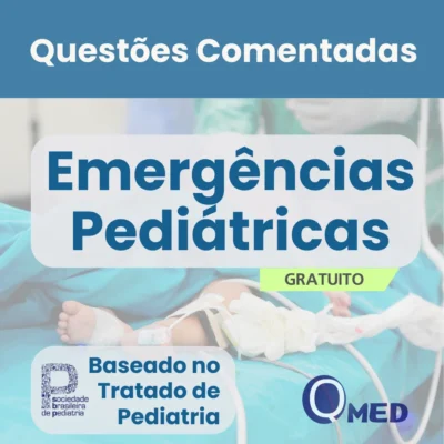 Capa do ebook gratuito Questões Comentadas de Emergências Pediátricas para Residência Médica – Questões MED