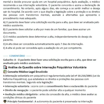 Amostra do e-book de questões comentadas de psiquiatria - Questões MED.